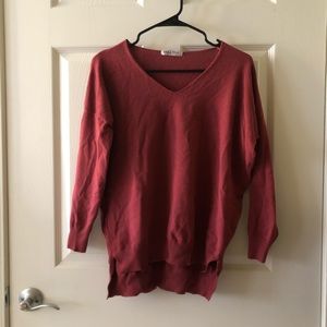 Ally Pink V-Neck Sweater